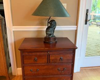 Bob Timberlake chest of drawers and Frederick cooper cat lamp 