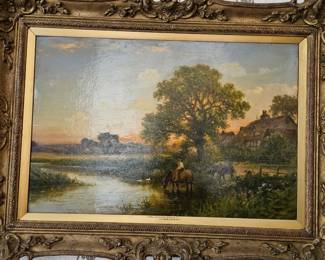 Oil on canvas original *The Evening Dring" by H  Maidment
