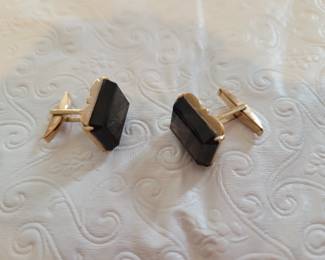 14k black onyx cufflinks