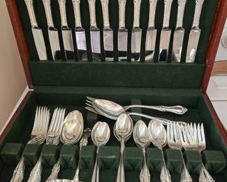 Complete set of sterling silver flatware