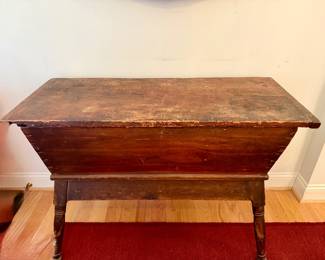 Antique Primitive Dough Box on Stand 