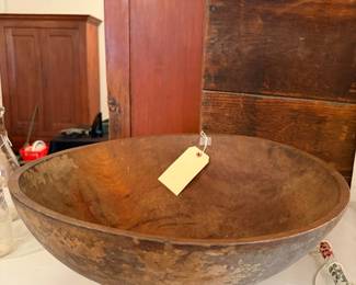 Antique Wooden Dough Bowl