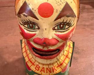 Vintage Wind Up Clown Toy