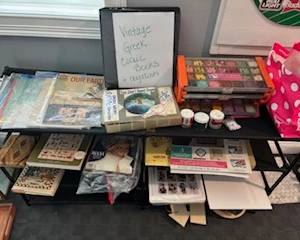 Vintage comics and periodicals, craft supplies