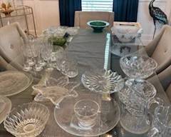 Crystal bowls, pitchers, glasses and platters including some Waterford