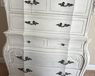 French Provincial Style White Painted Chest of Drawers