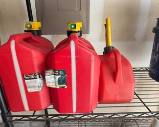Red Plastic Gasoline Can