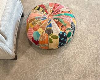 Patchwork Kantha Pouf Ottoman