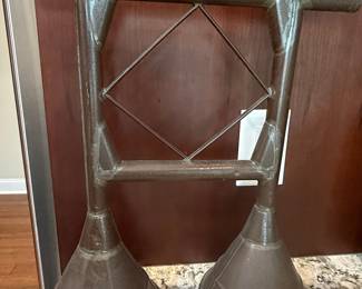 Industrial Metal Funnel Candlesticks (Pair)