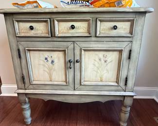 Hand Painted French Country Accent Cabinet
