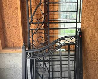 Wrought Iron Garden Gate with Scrollwork