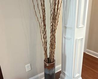 Tall Ceramic Vase with Dried Twig Arrangement