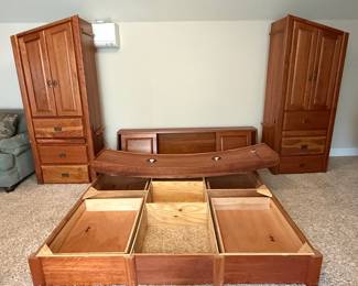 Amish Cherry Wood Bedroom Set with Storage