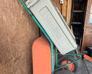 Slim Jim Two-Wheeled Garden Cart with Hopper