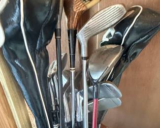Vintage Golf Club Set with Leather Golf Bag