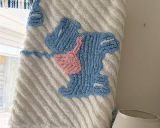 Blue and white blanket