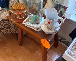 Vintage and modern decor, green glass jug