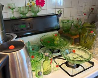 Uranium green depression glass