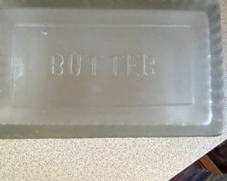 Antique One pound clear glass butter dish