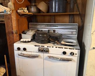 Gas oven and contents