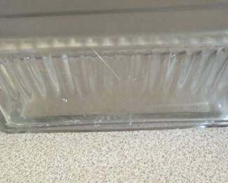Clear glass Antique One Pound glass butter dish