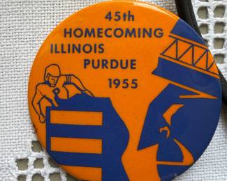 45th Homecoming Illinois Purdue  1955 Button