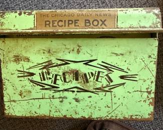 Recipe box with recipes
