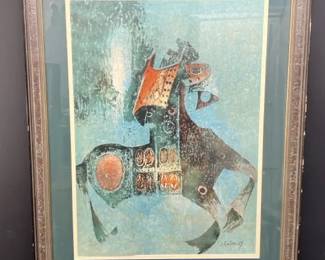 Limited Edition Armored Horse Lithograph By Hoi Lebedang