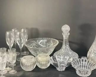 Crystal Stemware, Champagne Glasses, Crystal Bowls, Decanters And Candle Holders