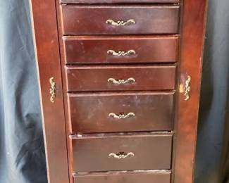 Vintage Standing Jewelry Box With Contents 