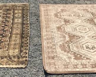 Pair Of Rugs. One Vintage Hand knotted And One From The Charlotte Collection 