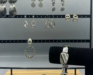 Silver Tone Dangle Earrings 