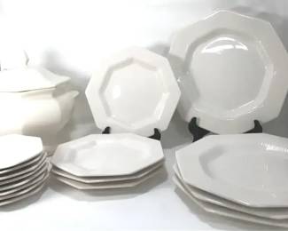 Vintage White Ironstone Soup Tureen, Niko Dinner Plates, And More