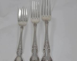  01 Gorham  Cambridge  Sterling Sliver 11 Small Salad 15 Salad 16 Dinner Forks