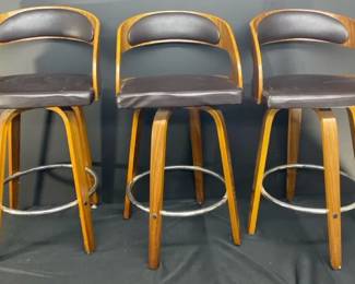Wooden Swivel Barstools  