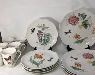 Lenox Butterfly Meadow Set Of 4 Dinner Plates,Dessert Plates, Coffee Mugs, And More