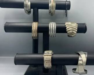 Silver Toned Chunky Bracelets 