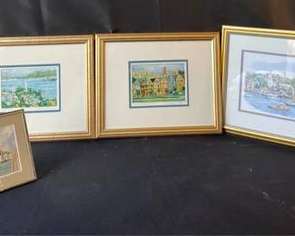 Karie Diesner Painted Ladies Coit Tower Signed Prints  Nancy L Rogers Print  P. Scott Print 