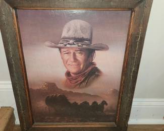 John Wayne in barbed wire frame