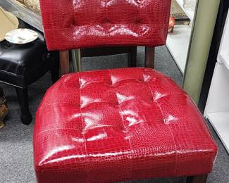 Red vinyl chair