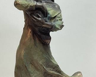 RARE 1997 GENESIS FINE ARTS BRONZE MOTHER & CHILD SCULPTURE, 11.5in H, MULLINGAR IRELAND