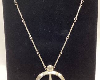 VINTAGE STERLING SILVER NAJA PENDANT WITH CHAIN SILVERSMITH JOSE MARMOLEJO 54.63 GRAMS