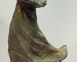 RARE 1997 GENESIS FINE ARTS BRONZE MOTHER & CHILD SCULPTURE, 11.5in H, MULLINGAR IRELAND