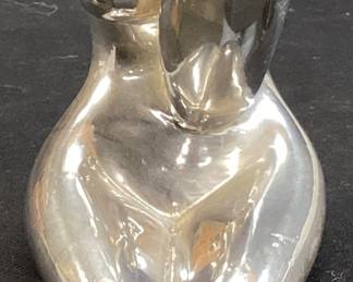 SIGNED D. JARON STERLING SILVER MOTHER & CHILD SCULPTURE, 174g TOTAL WEIGHT, 4in H