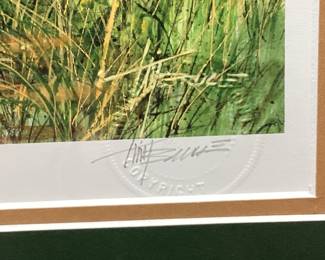 NC ARTIST TIM BRUCE GHOST SERIES SIGNED #201/450 PRIME TIME FRAMED PRINT, HARVESTING OUT IN THE FIELD. NO SHIPPING PICKUP ONLY