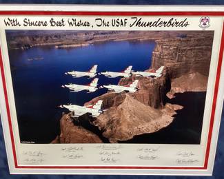 SIGNED 1993 WITH SINCERE BEST WISHES, THE USAF THUNDERBIRDS TEAM PRINT NO SHIPPING PICKUP ONLY