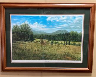 NC ARTIST TIM BRUCE GHOST SERIES SIGNED #201/450 PRIME TIME FRAMED PRINT, HARVESTING OUT IN THE FIELD. NO SHIPPING PICKUP ONLY