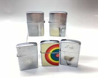  5 ZIPPO STYLE LIGHTERS SUPREME, CREST CRAFT, HI LITE,