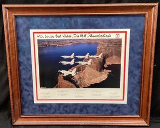 SIGNED 1993 WITH SINCERE BEST WISHES, THE USAF THUNDERBIRDS TEAM PRINT NO SHIPPING PICKUP ONLY