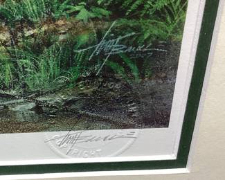 NC ARTIST TIM BRUCE GHOST SERIES SIGNED #81/750 GATHER AT THE RIVER FRAMED PRINT, BAPTISM AT HE RIVER SCENE